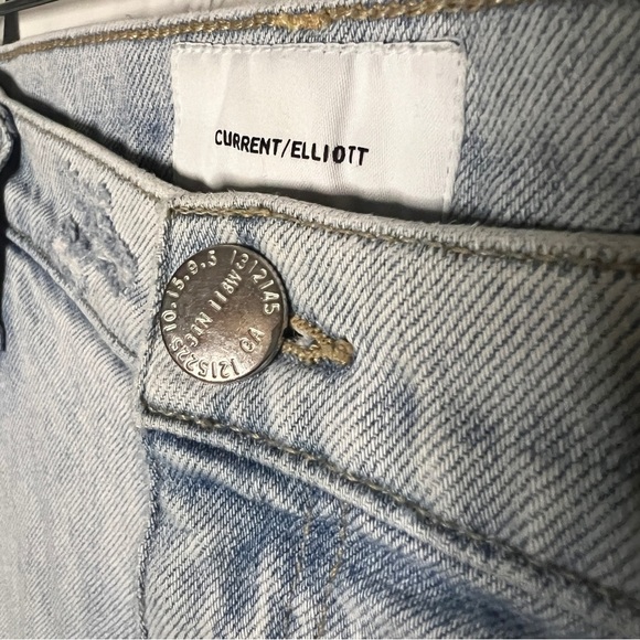 3/$60 Current Elliott Distressed Cotton Light Wash Straight Denim Jeans SZ 30 - Picture 4 of 4